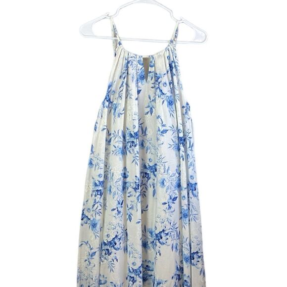 One 33 Social Print Eyelet Floral Maxi Dress Size 4 - Picture 13 of 14